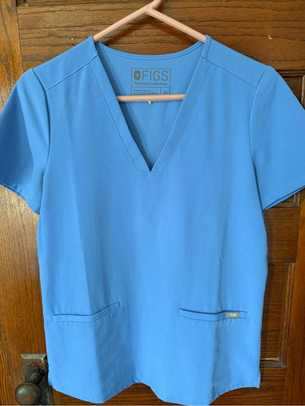 FIGS V-Neck Scrub Top in Bright Blue